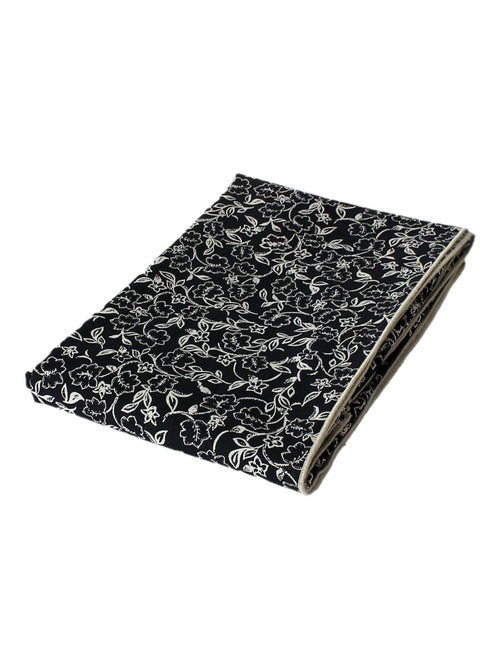 Nappe noire avec lignes écrues LINETTE - 140 x 240 cm - Kiabi