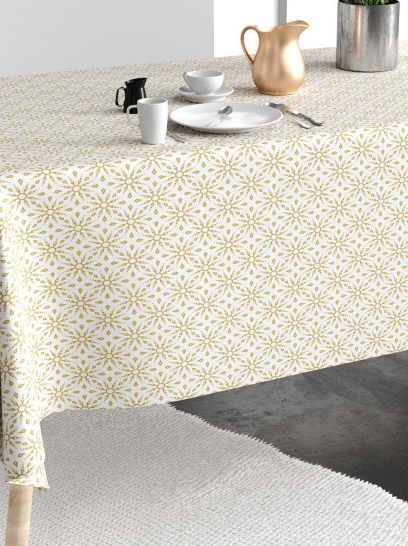 Nappe Polyester à motifs Flocon Beige - Kiabi