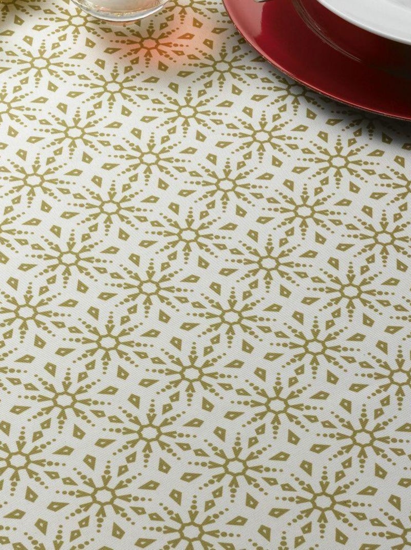 Nappe Polyester à motifs Flocon Beige - Kiabi