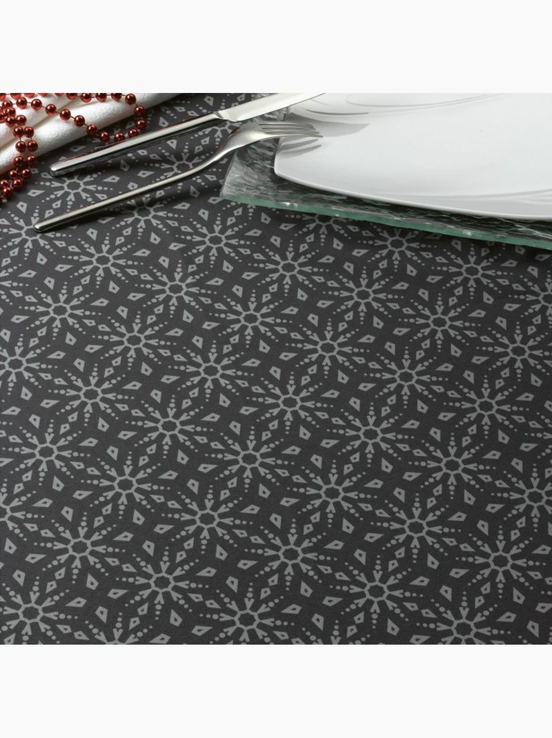 Nappe Polyester à motifs Flocon Gris - Kiabi