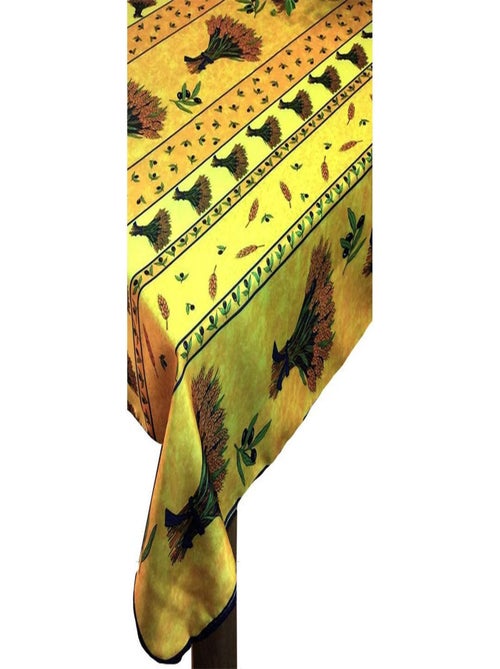 Nappe Provençale Ronde Anti-Tâches Bouquet De Blé 100% Polyester - Kiabi