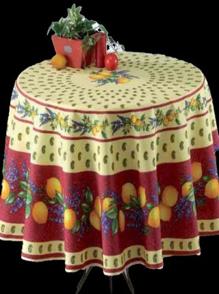 Nappe provençale ronde anti-tâches polyester - Promo Linge