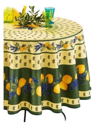 Nappe provençale ronde anti-tâches polyester - Promo Linge