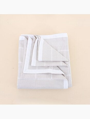 Nappe rayée écrue 140x240cm
