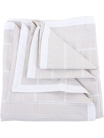 Nappe rayée écrue 140x240cm