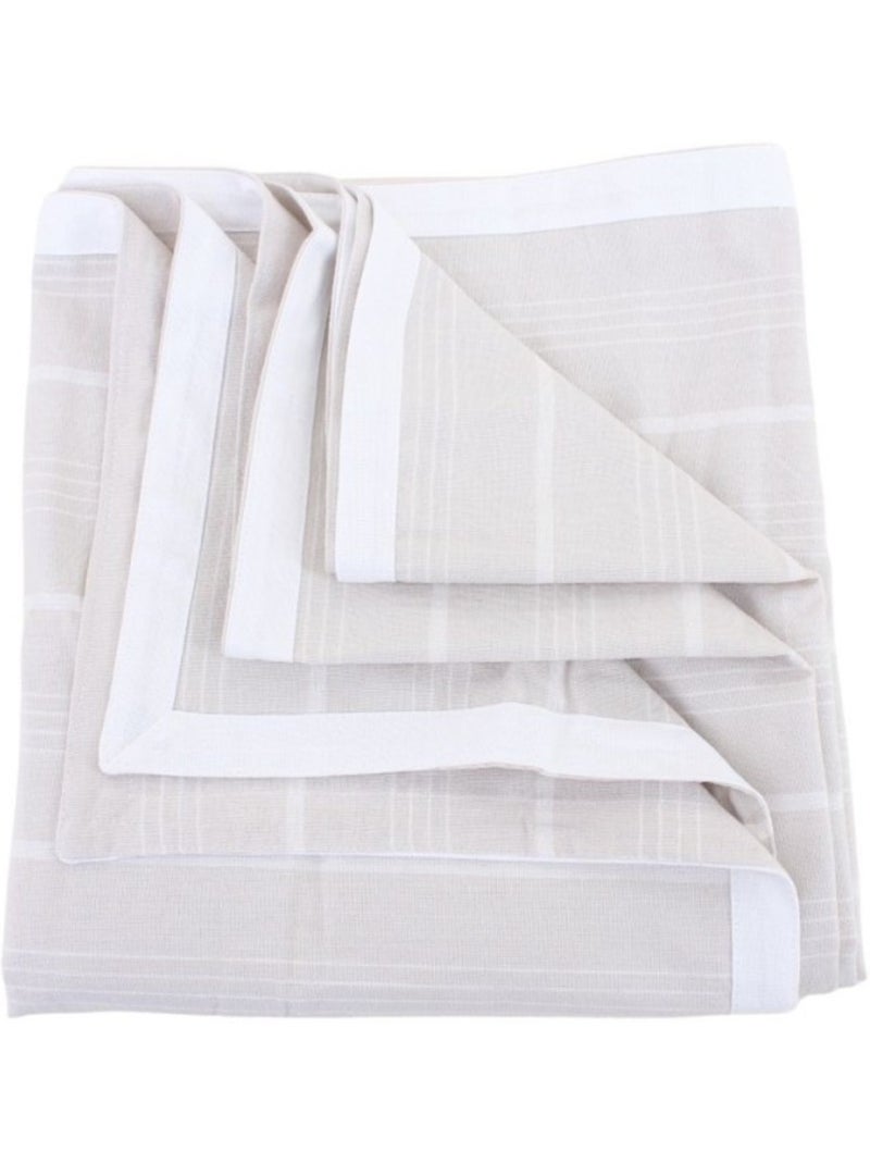 Nappe rayée écrue 140x240cm Beige - Kiabi