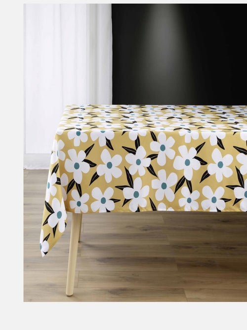 Nappe Rectangle (140 x 240 cm) Darcy Moutarde, Microfibre Imprimée - Kiabi