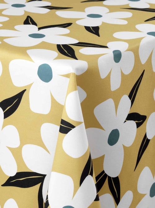 Nappe Rectangle (140 x 240 cm) Darcy Moutarde, Microfibre Imprimée - Kiabi