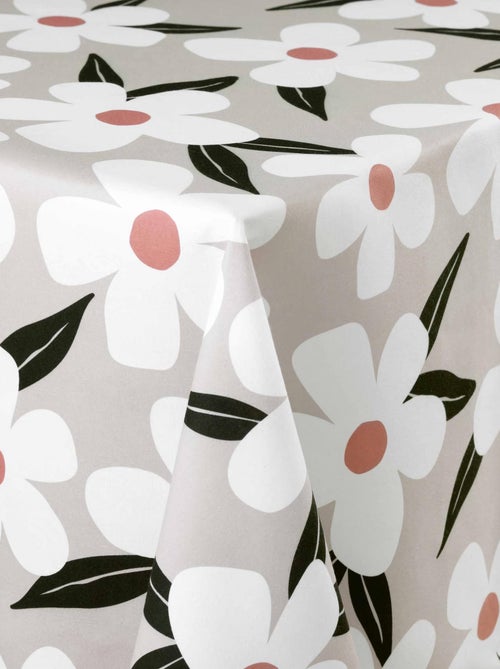 Nappe Rectangle (140 x 240 cm) Darcy Naturel, Microfibre Imprimée - Kiabi