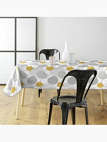 Nappe rectangle 140 x 240 cm pvc imprimé Disco Jaune