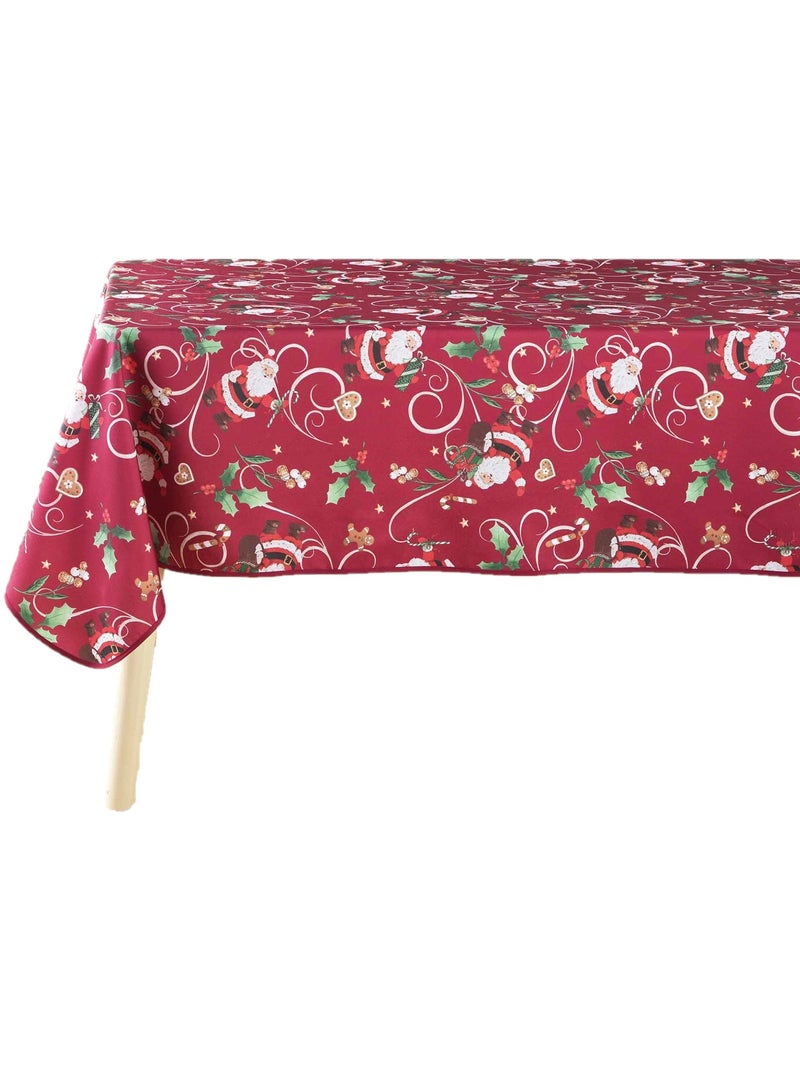 Nappe rectangle 150 x 240 cm Pere Noel enchante blanc Blanc - Kiabi