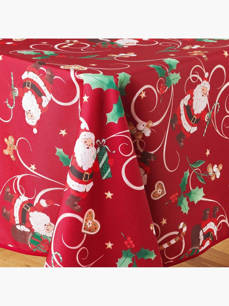 Nappe rectangle 150 x 240 cm Pere Noel enchante blanc Blanc - Kiabi