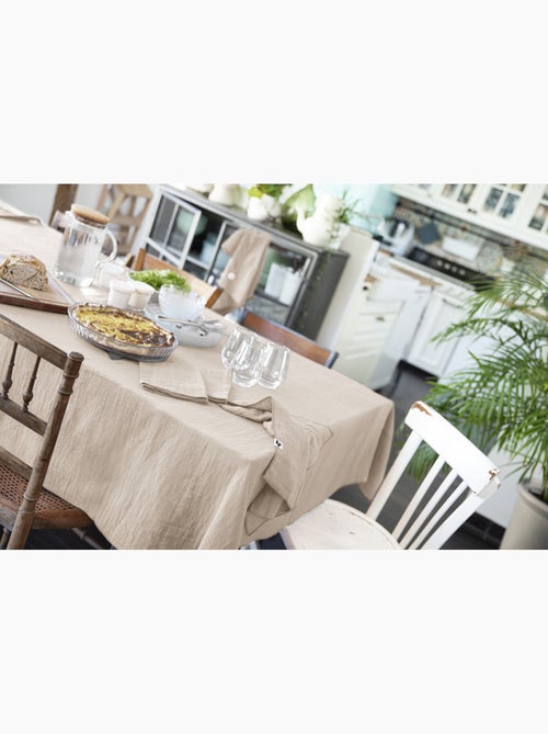 Nappe rectangle + 6 serviettes de table – Double gaze de coton GAÏA - Kiabi Nappe rectangle + 6 serviettes de table – Double gaze de coton GAÏA - Kiabi