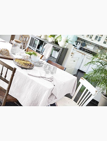 Nappe rectangle + 6 serviettes de table – Double gaze de coton GAÏA