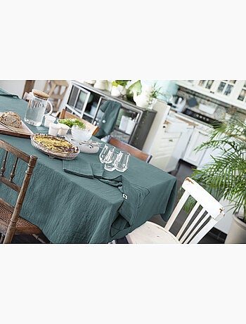 Nappe rectangle + 6 serviettes de table – Double gaze de coton GAÏA
