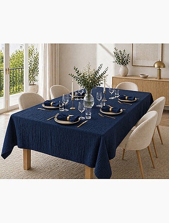 Nappe rectangle + 6 serviettes de table – Double gaze de coton GAÏA