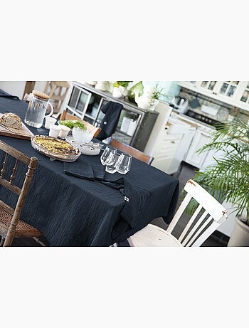 Nappe rectangle + 6 serviettes de table – Double gaze de coton GAÏA