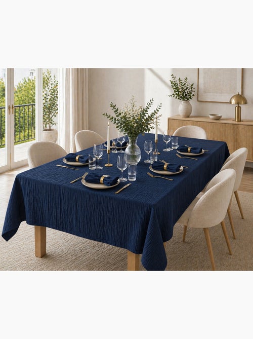 Nappe rectangle + 6 serviettes de table – Double gaze de coton GAÏA - Kiabi