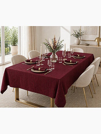 Nappe rectangle + 6 serviettes de table – Double gaze de coton GAÏA
