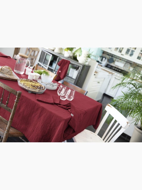 Nappe rectangle + 6 serviettes de table – Double gaze de coton GAÏA - Kiabi