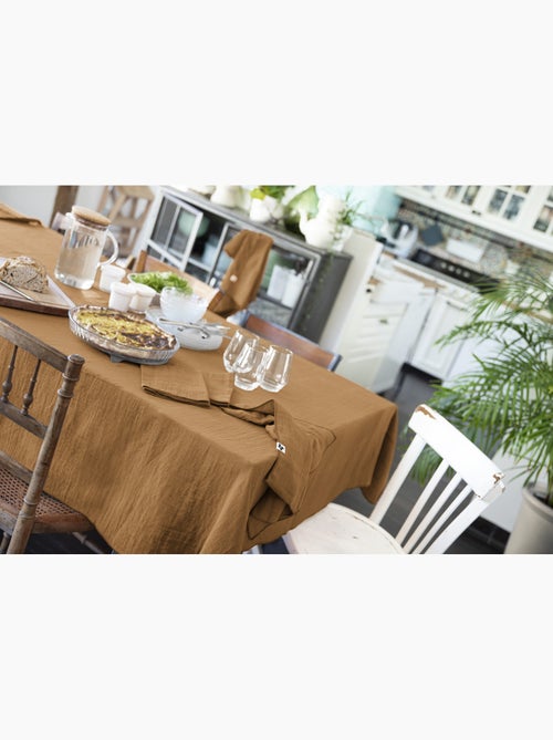 Nappe rectangle + 6 serviettes de table – Double gaze de coton GAÏA - Kiabi Nappe rectangle + 6 serviettes de table – Double gaze de coton GAÏA - Kiabi