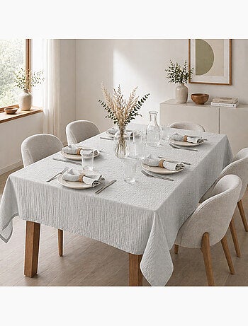 Nappe rectangle + 6 serviettes de table – Double gaze de coton GAÏA