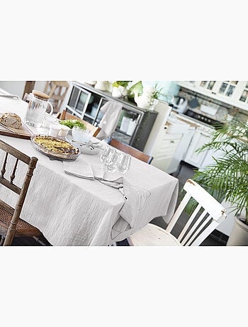 Nappe rectangle + 6 serviettes de table – Double gaze de coton GAÏA
