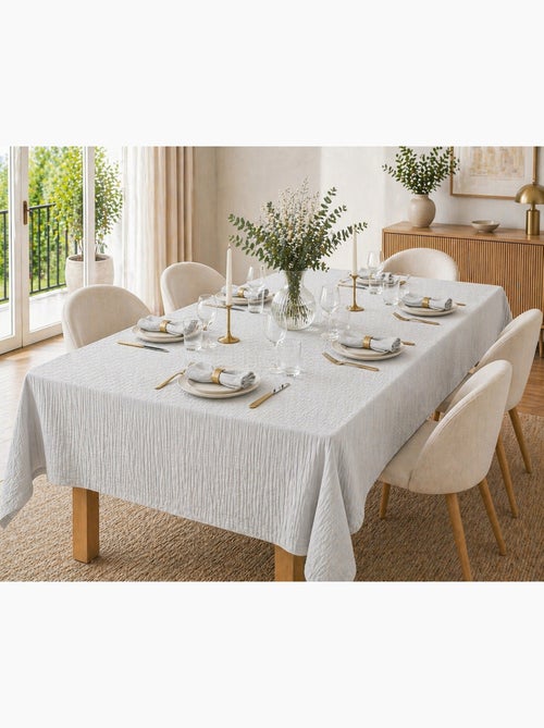 Nappe rectangle + 6 serviettes de table – Double gaze de coton GAÏA - Kiabi