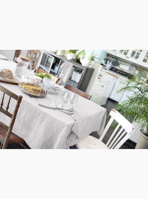 Nappe rectangle + 6 serviettes de table – Double gaze de coton GAÏA - Kiabi