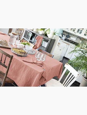 Nappe rectangle + 6 serviettes de table – Double gaze de coton GAÏA