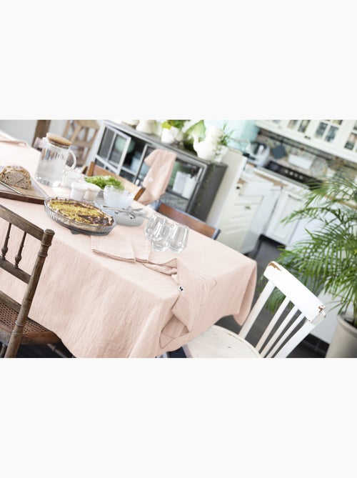 Nappe rectangle + 6 serviettes de table – Double gaze de coton GAÏA - Kiabi Nappe rectangle + 6 serviettes de table – Double gaze de coton GAÏA - Kiabi