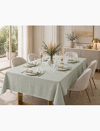 Nappe rectangle + 6 serviettes de table – Double gaze de coton GAÏA