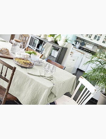 Nappe rectangle + 6 serviettes de table – Double gaze de coton GAÏA