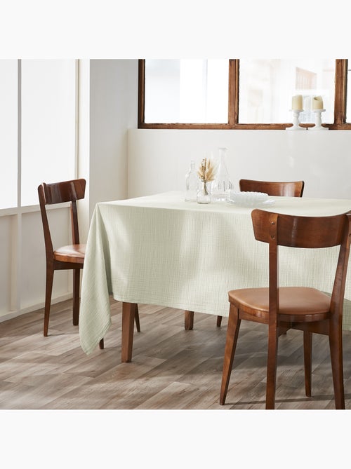 Nappe rectangle + 6 serviettes de table – Double gaze de coton GAÏA - Kiabi