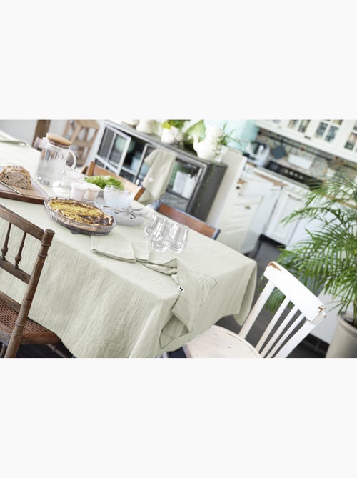 Nappe rectangle + 6 serviettes de table – Double gaze de coton GAÏA - Kiabi