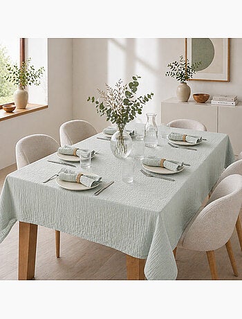 Nappe rectangle + 6 serviettes de table – Double gaze de coton GAÏA