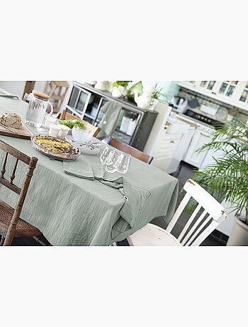 Nappe rectangle + 6 serviettes de table – Double gaze de coton GAÏA