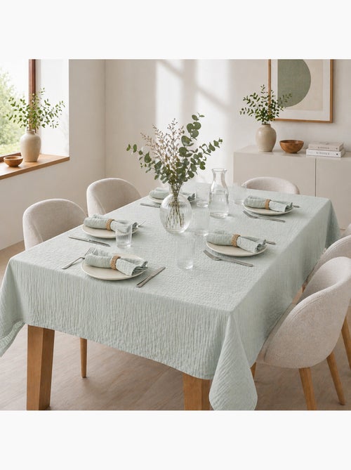 Nappe rectangle + 6 serviettes de table – Double gaze de coton GAÏA - Kiabi Nappe rectangle + 6 serviettes de table – Double gaze de coton GAÏA - Kiabi
