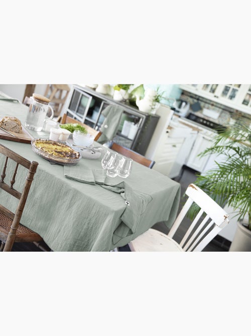 Nappe rectangle + 6 serviettes de table – Double gaze de coton GAÏA - Kiabi Nappe rectangle + 6 serviettes de table – Double gaze de coton GAÏA - Kiabi