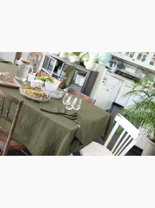Nappe rectangle + 6 serviettes de table – Double gaze de coton GAÏA - Kiabi