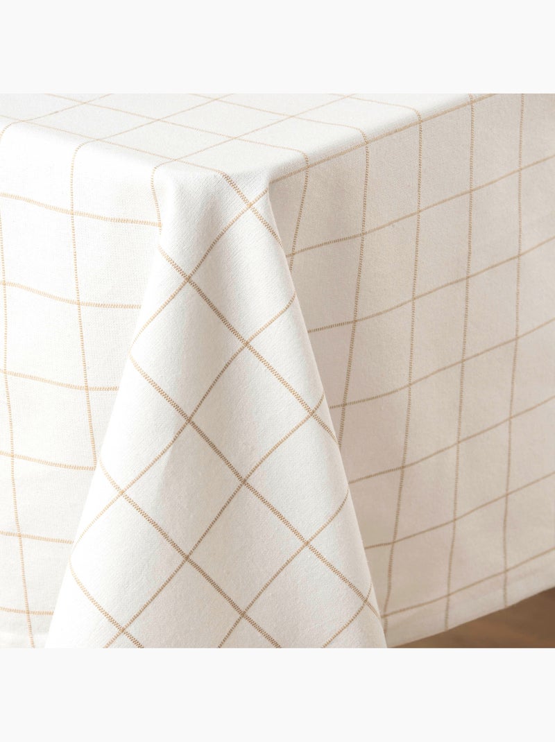 Nappe rectangle à carreaux en polycoton Beige clair - Kiabi