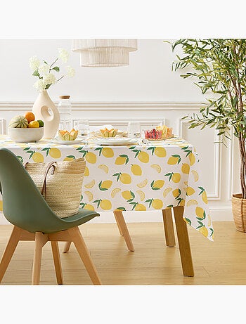 Nappe rectangle anti tache imprimée citron