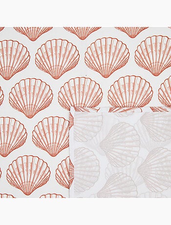 Nappe rectangle anti tache imprimée coquillage