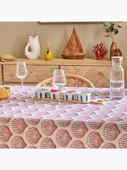 Nappe rectangle anti tache imprimée coquillage - Kiabi