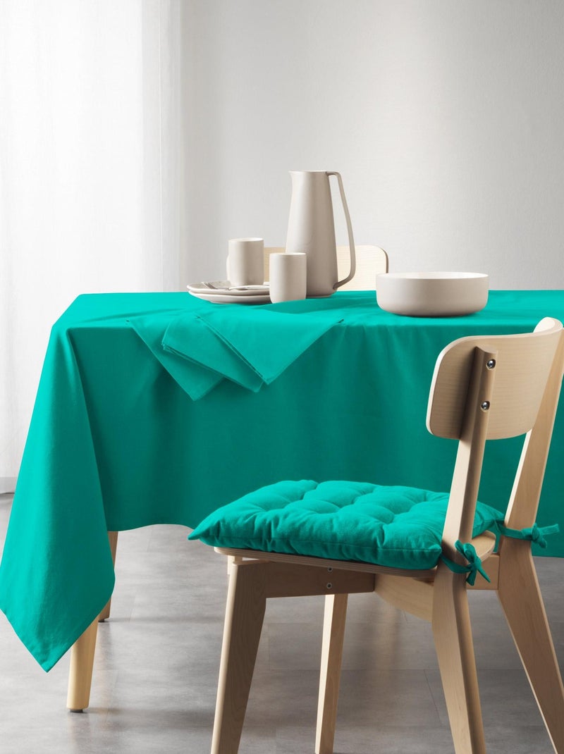 Nappe rectangle coton recycle 140 x 240 cm Grand mistral emeraude Vert émeraude - Kiabi