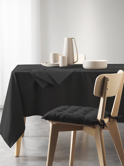 Nappe rectangle coton recycle 140 x 240 cm Grand mistral noir - Kiabi