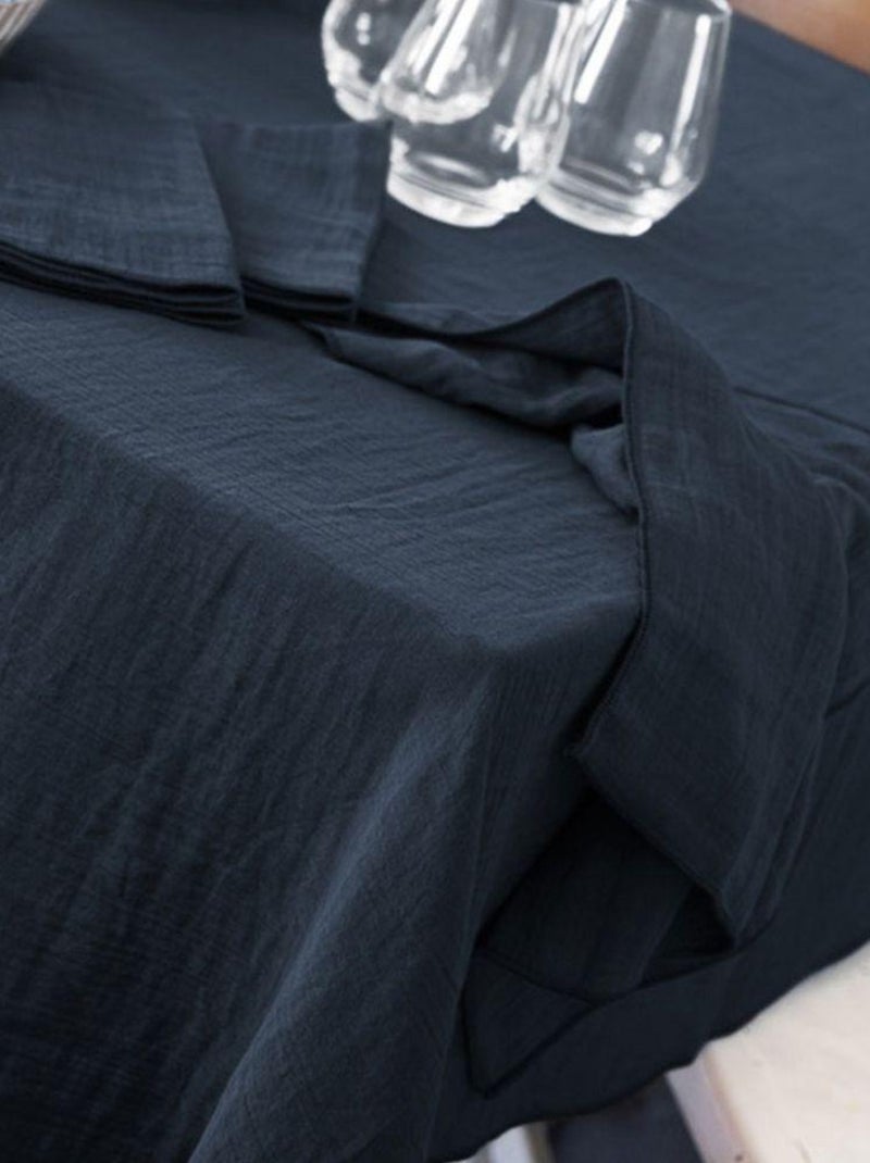 Nappe rectangle en Gaze de coton Bleu nuit - Kiabi