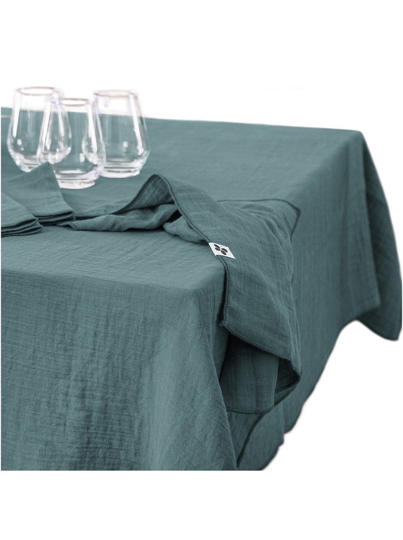 Nappe rectangle en gaze de coton Gaia Bleu canard - Kiabi
