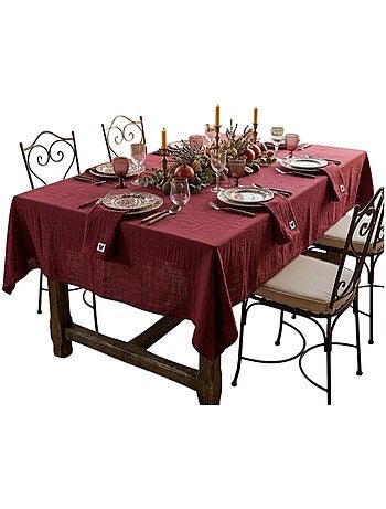 Nappe rectangle en gaze de coton Gaia