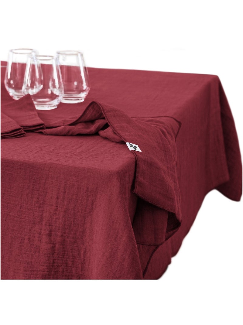 Nappe rectangle en gaze de coton Gaia Bordeaux - Kiabi